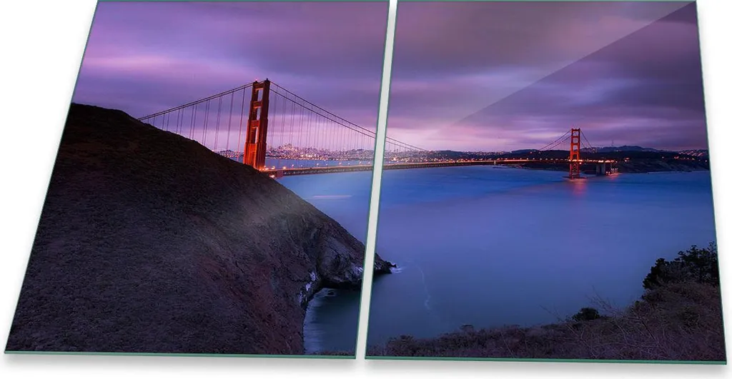 Copertura Piano Cottura Vetro Temperato 40x52 cm Blu Mare 2 Pezzi