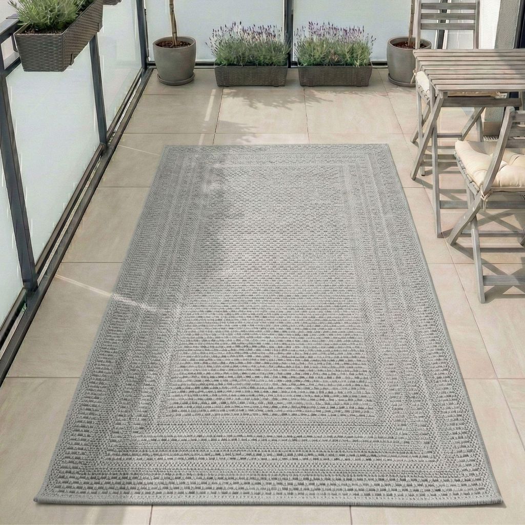 Carpetsale24 Outdoor Teppich Wetterfest & UV-beständig, ideal für Küche, Balkon, Terrasse, Garten, Wohnzimmer, Grösse: 80x150 cm