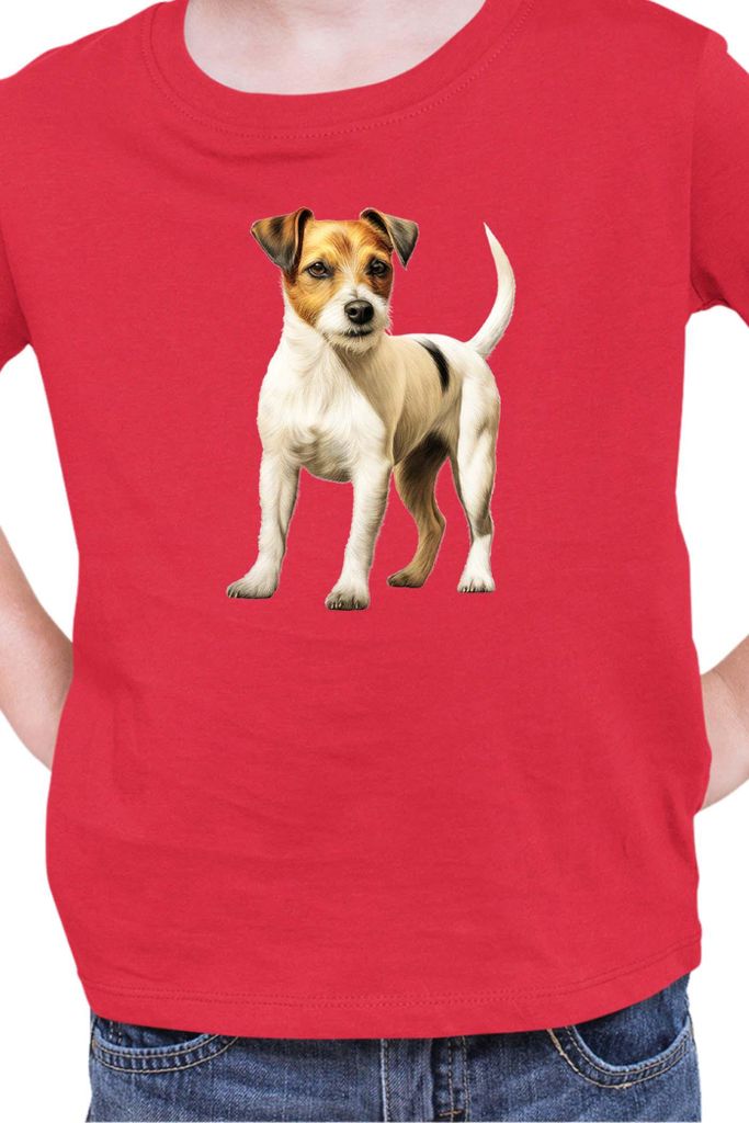 Kinder T-Shirt Dogs Breeds Russell Terrier Dog Breed 006, 12-13 Jahr - 152 / Rot