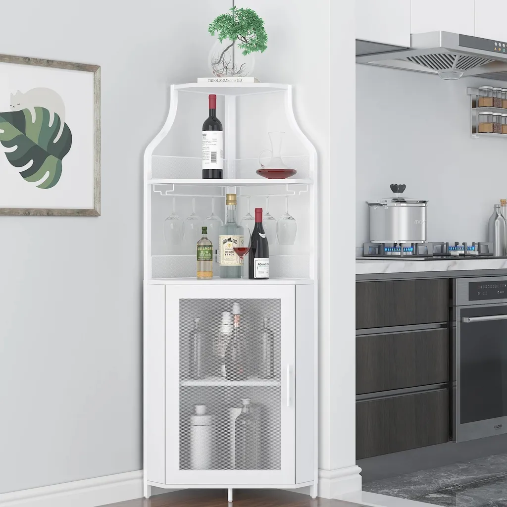 Armoire à vin gain de place pour angle - Solution bar style industriel