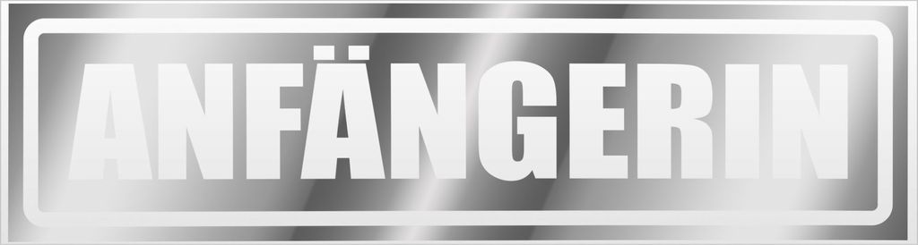 Kiwistar Anfängerin invertiert Magnetschild Schild magnetisch - 60cm Chrom - Magnetfolie für Auto PKW Kfz