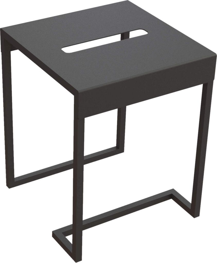 Deante MOKKO Badezimmerhocker – Badablage & Beistelltisch – Schwarz Matt – Minimalistisches Design