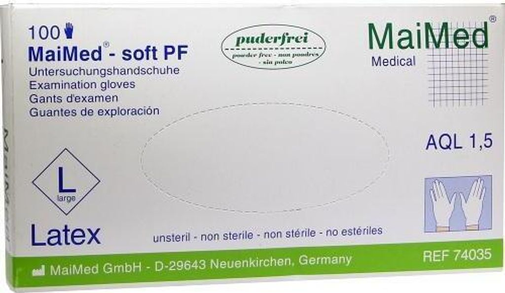 MaiMed Einmalhandschuhe med-soft Latex Größe L Produktbild 3