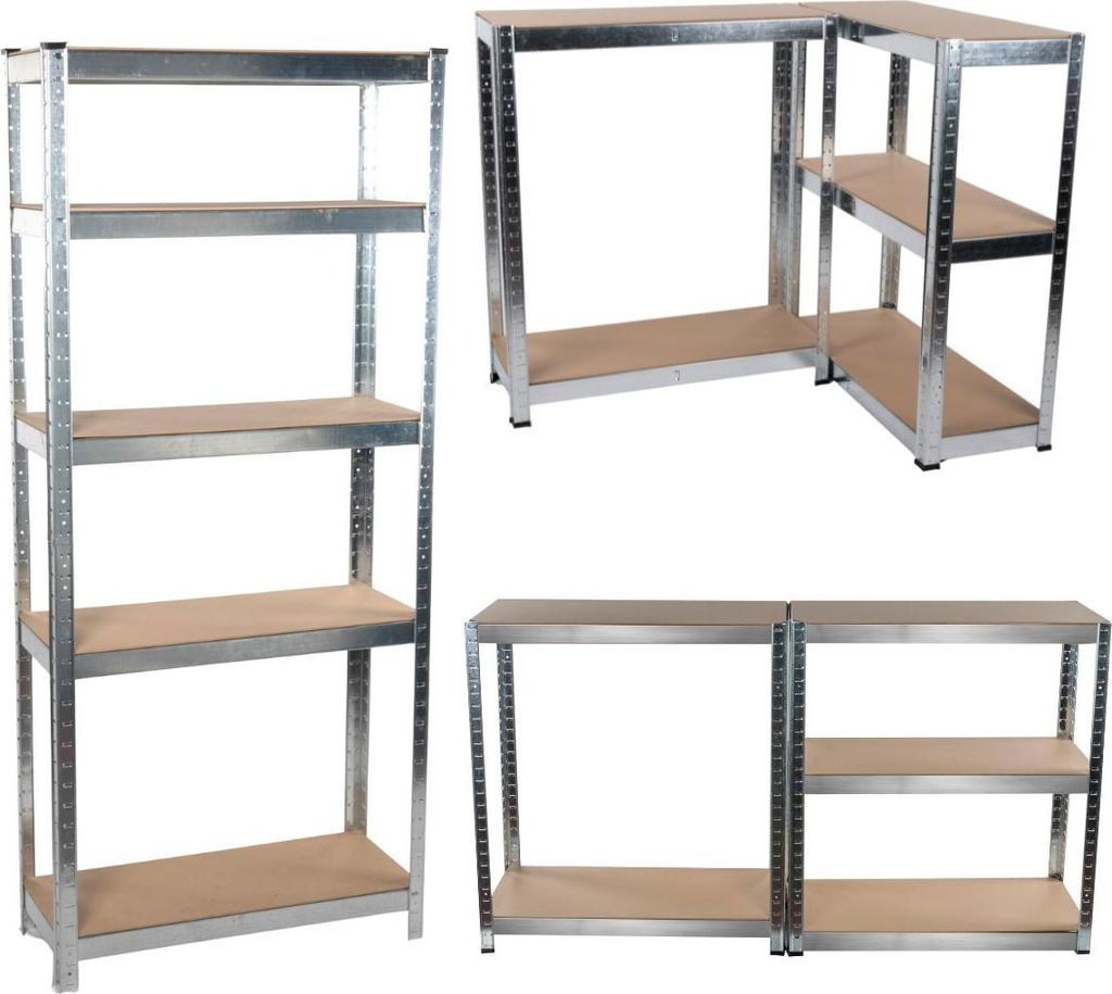 Kinzo Lagerregal – Regaleinheit – 5 Regale – Strapazierfähig – Max. 750 Kilo – Keine Schrauben – MDF
