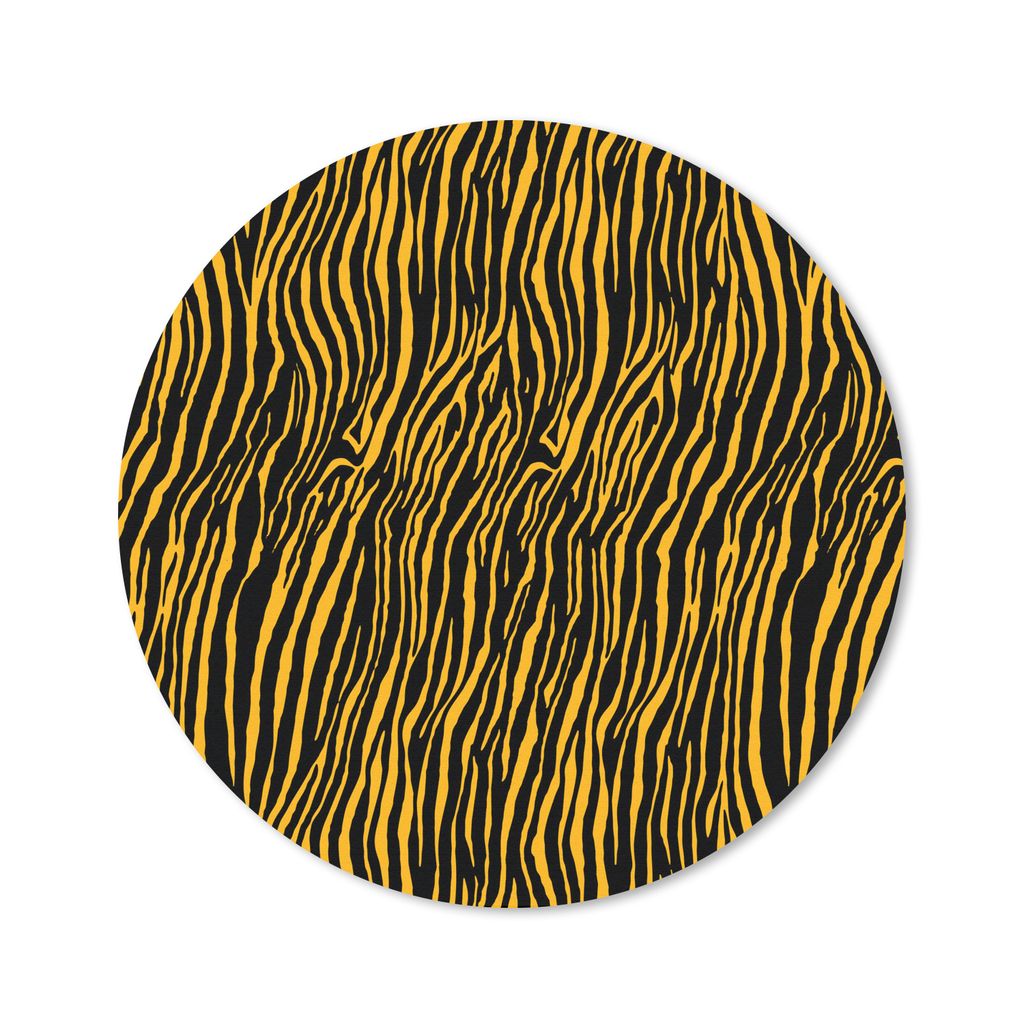 MuchoWow Mauspad Mousepad Tigerdruck - Muster - Orange 40x40 cm - Mousepads - Maus Mat - Pad - Mausunterlage - Schreibtisch Accessoires