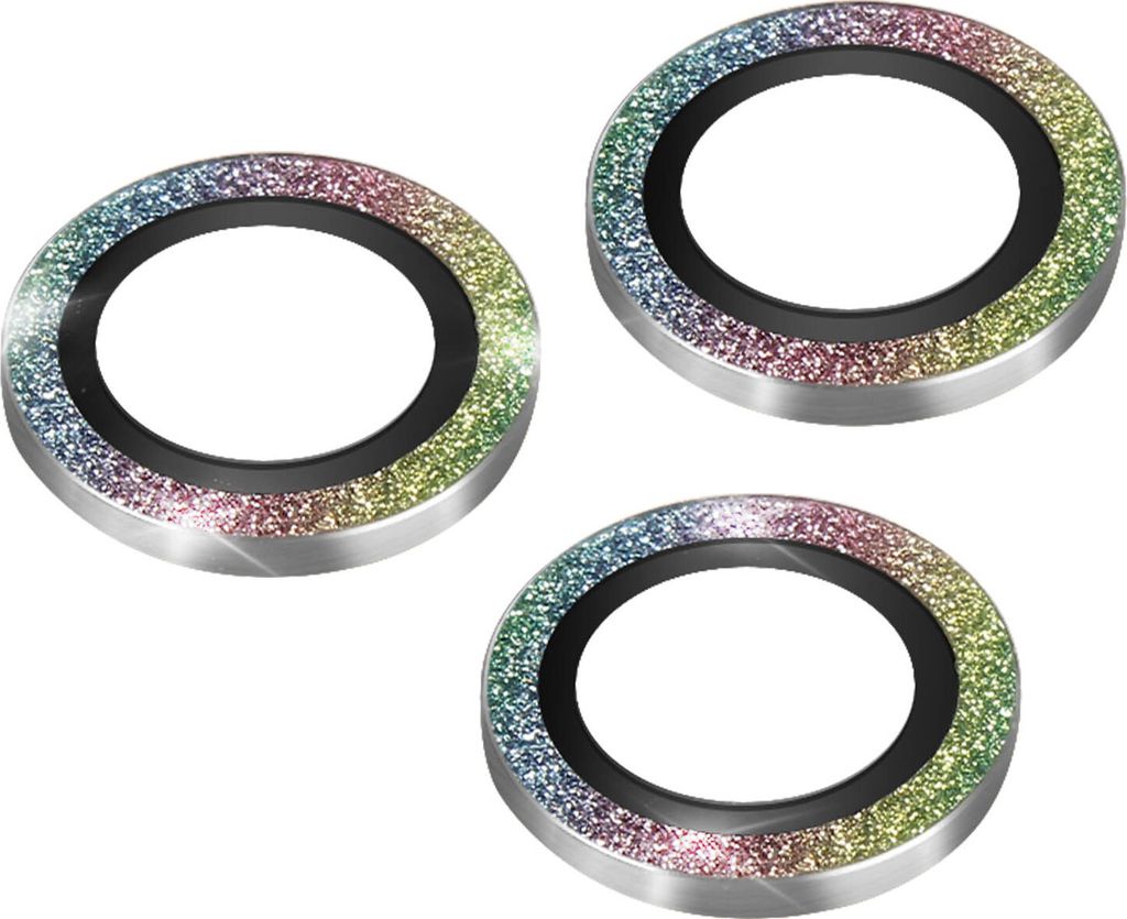 Apple iPhone 14 Pro / 14 Pro Max 0.2mm Kamerafolie Glitter Rand – Mehrfarbig