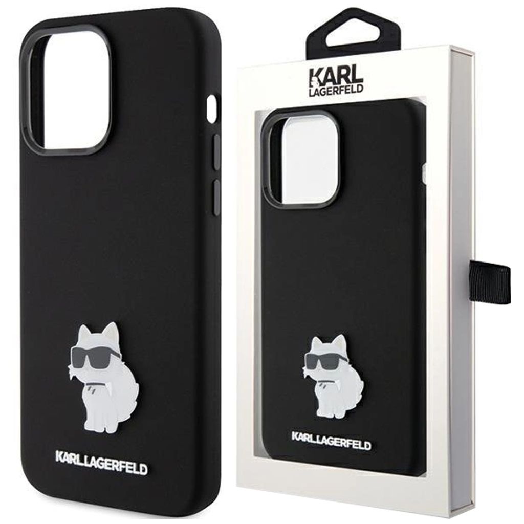 Karl Lagerfeld Silikon Choupette Metall Pin - iPhone 15 Produktbild 