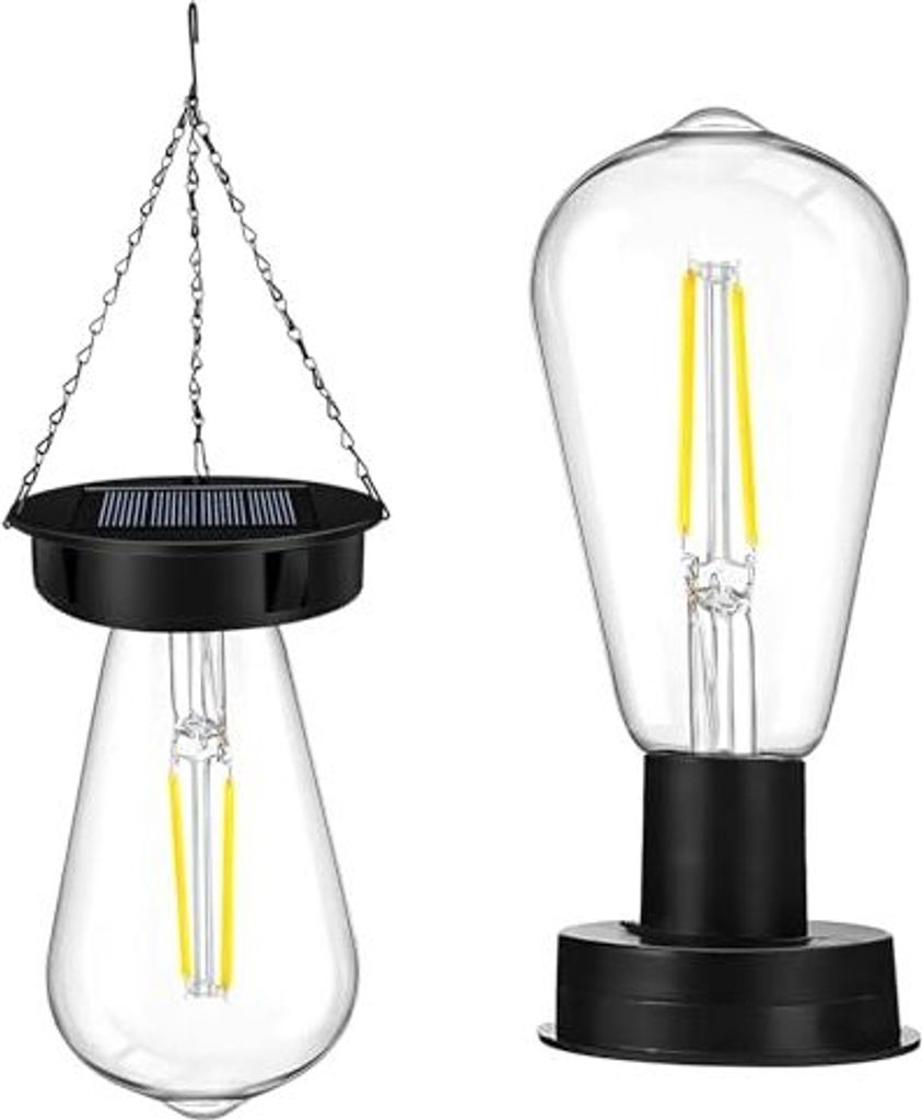 Solar Lantern Outdoor Hanging | Camping -Lampen -Laternen wetterfestem IP65 wasserdichte LED -Lampe, 12 Stunden Beleuchtung Gartendekoration (2 St...