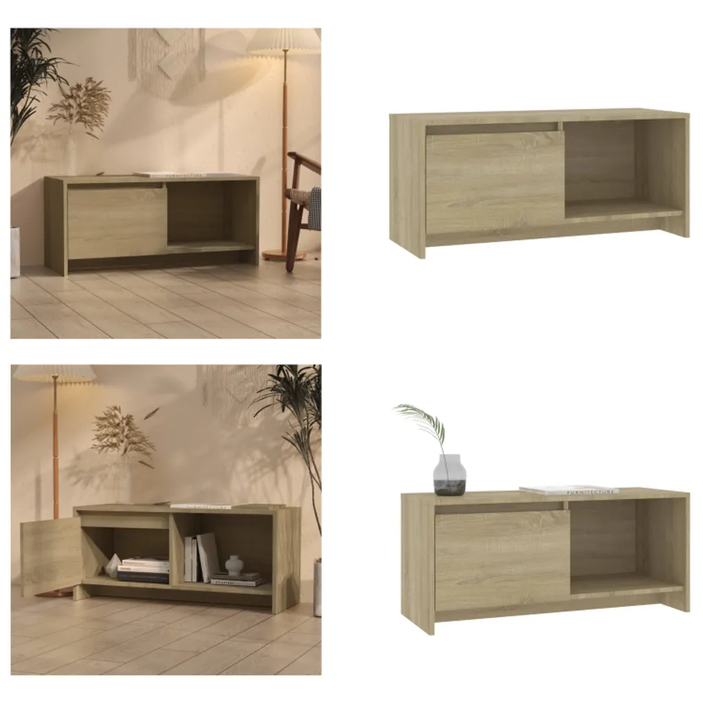 Mobile TV 90x35x40 cm Legno Sonoma | Mobiletto Stereo vidaXL