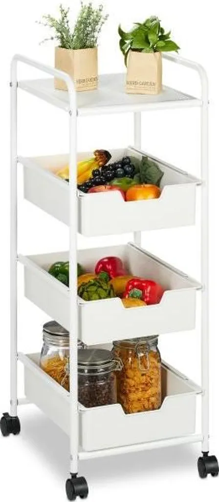 Carrello Multiuso 3 Ripiani Salvaspazio: Design Elegante per Bagno e Casa