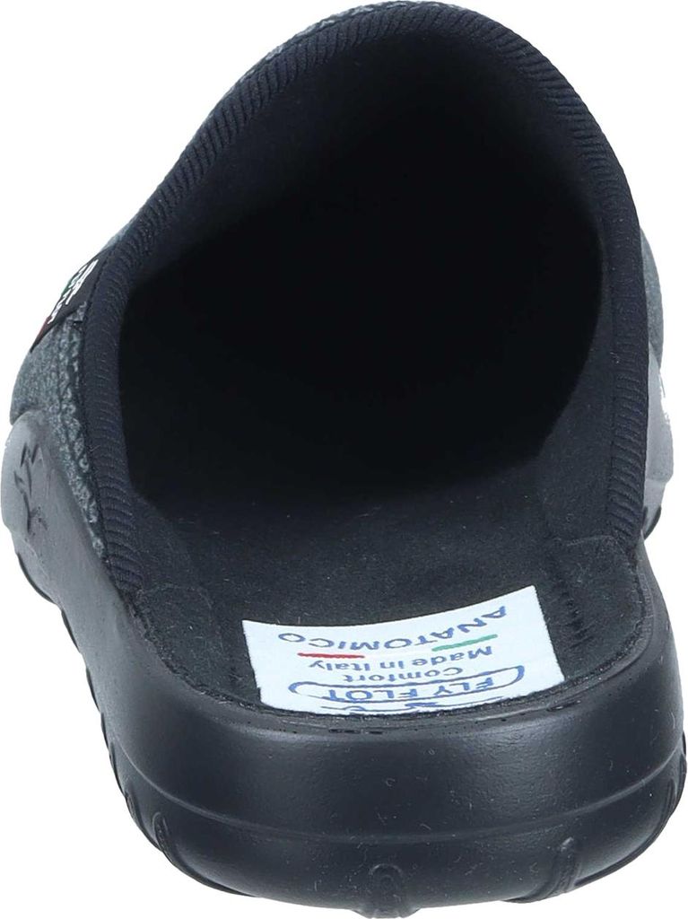 Fly Flot Herren Hausschuh Pantoffel mit Rauten Muster und leichter Sohle 220063, Größe:45 EU, Farbe:Schwarz