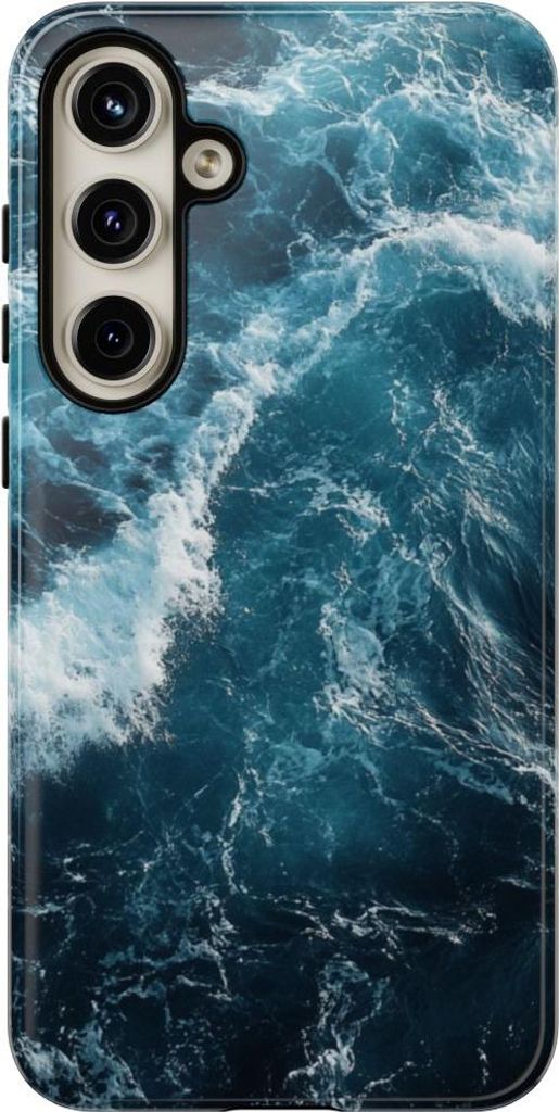 Tosende Ozeanwellen in Tiefblau – Hülle Kompatibel mit Samsung Galaxy S24 Plus