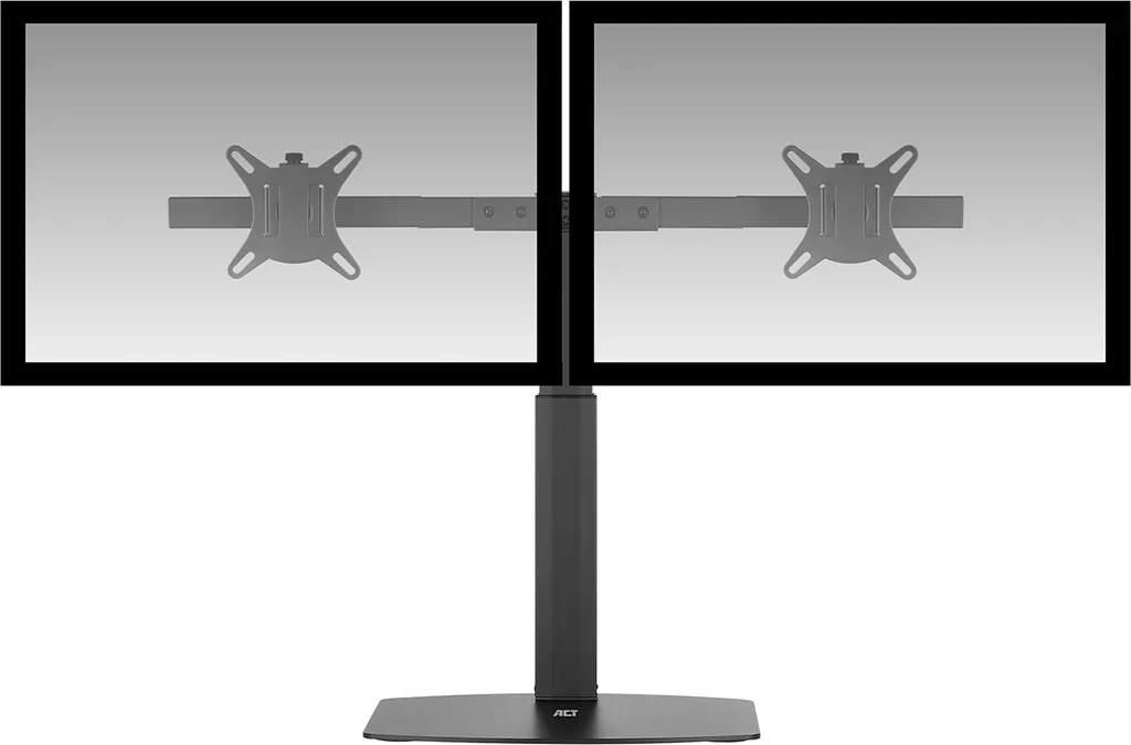Support double moniteur ACT AC8332 à vérin à gaz, inclinaison +/-90°