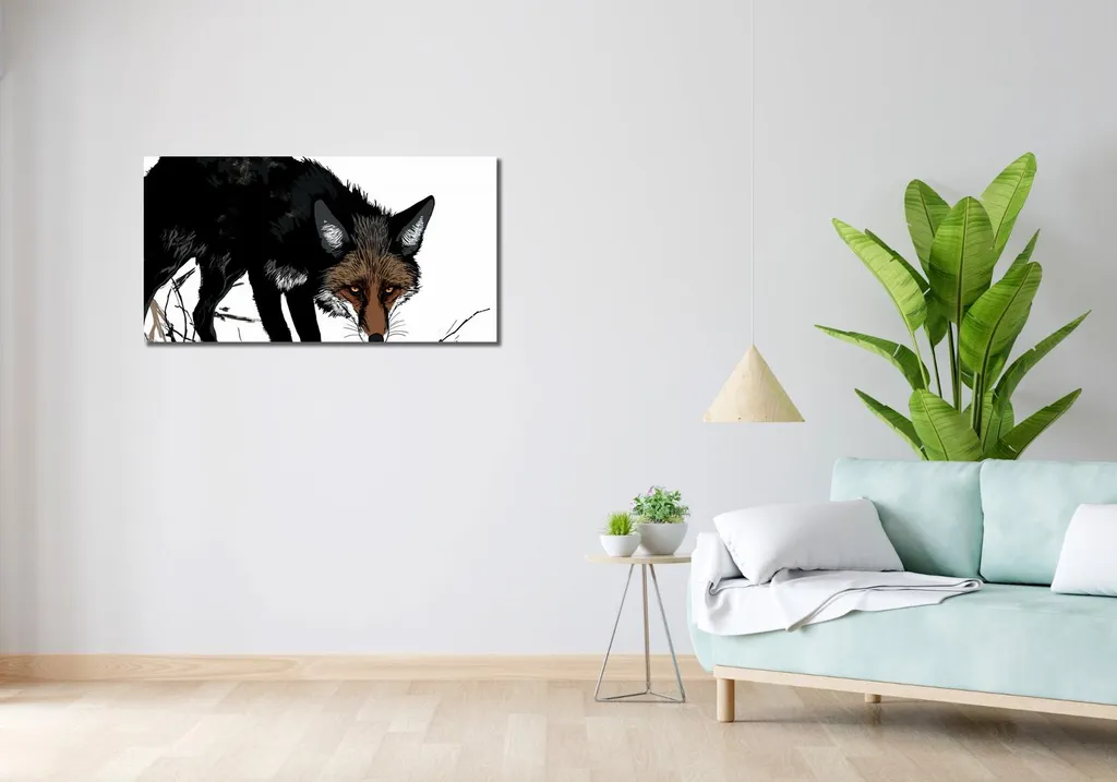 Quadro 100x50cm Il lupo diffidente - 2