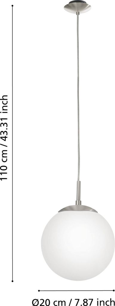 EGLO RONDO, flexible, nickel, blanc, acier, verre, IP20 Image du produit 
