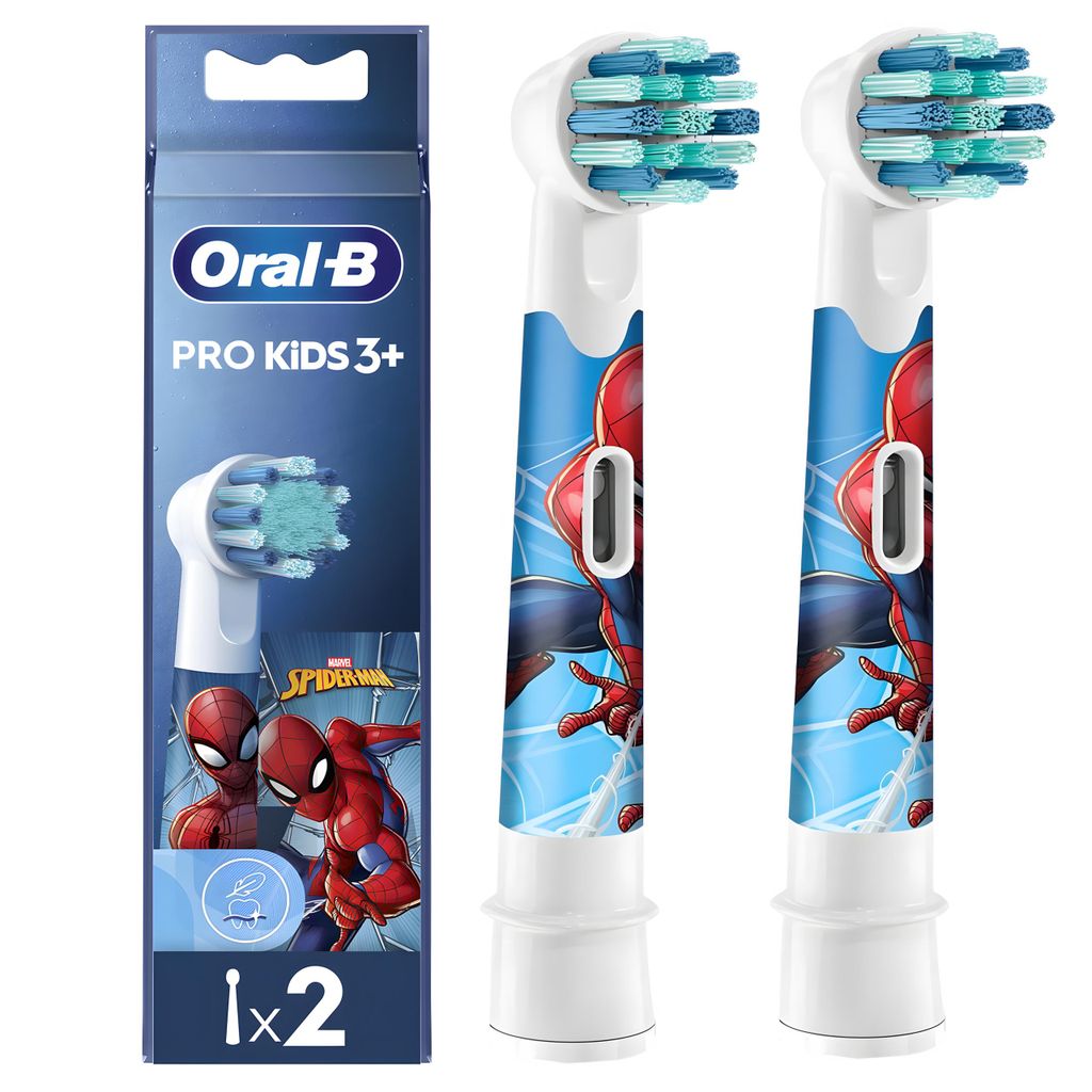 Oral-B Kids EB10 Spiderman Ersatzbrsten fr Kinder 2 Stck Extra weich Fr rotierende Oral-B Zahnbrsten