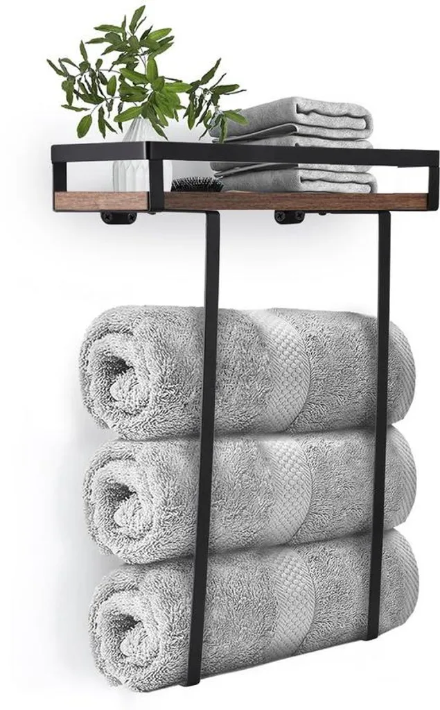 Porte-serviettes mural en acier inoxydable brossé - Modèle Chrome 60cm