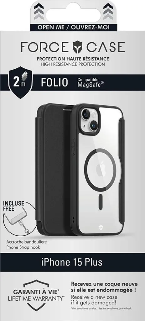Custodia iPhone 15 Plus Force Case Folio MagSafe - Nero Professionale - 5