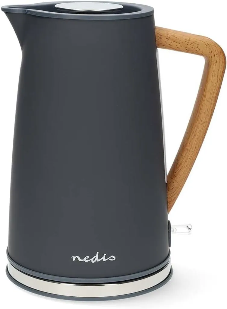 Bollitore a batteria da 1,7 litri in giallo, soft-touch, ruotabile a 360°, elemento riscaldante nascosto, controller Strix, filtro anticalcare, protezione boil-dry, avvolgicavo