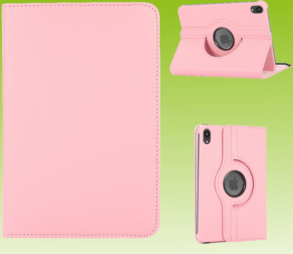 Für Apple iPad Mini 2024 8.3 " / Mini 6 2021 360 Rotation Kunstleder Hülle Rosa