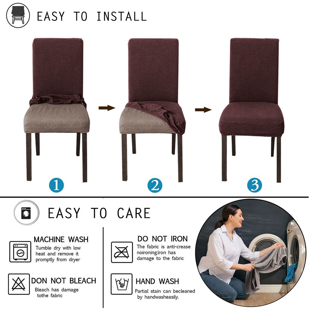 BalladHoe Stuhlhussen 4er Set Stretch Stuhlbezug Stuhlüberzug Esszierstühle Bezug