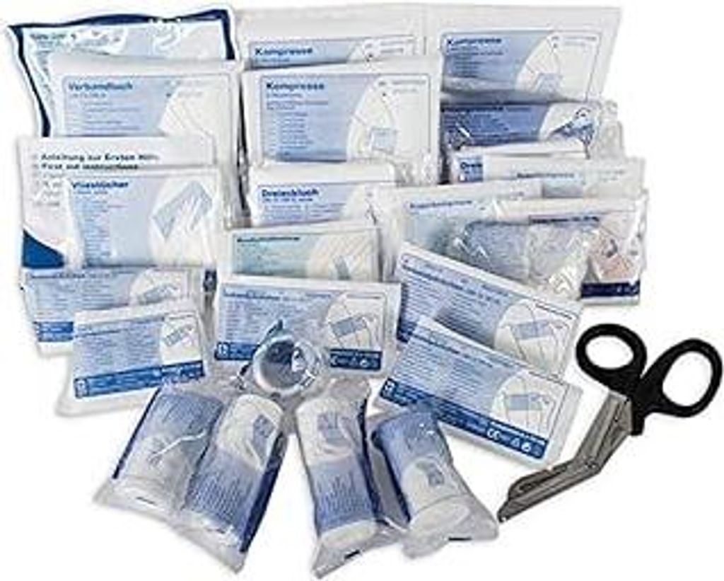 ACTIOMEDIC Erste-Hilfe-Nachfüllpackung nach DIN 13 157 I Nachfüllset für Verbandkasten & -Schrank mit mehrsprachiger Beschriftung I Notfallmediz...