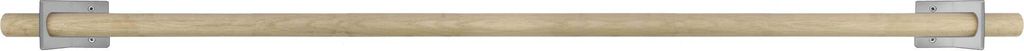 Natural Goods Berlin GARD KNIC Grau, Hakenleiste, Kleiderhaken, Garderobenstange, Rundstab Eiche 100 cm, 2 Stück