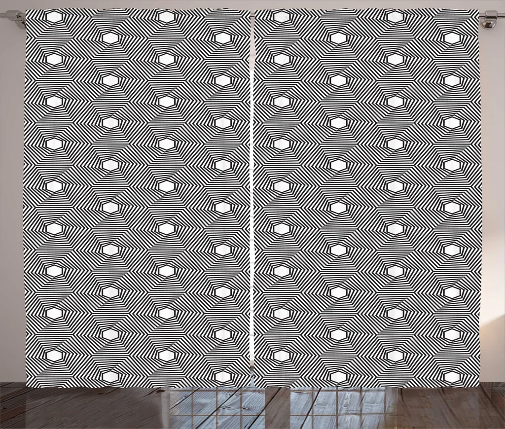 Tende Camera da Letto ABAKUHAUS 280x245cm Grigio e Bianco | Ganci