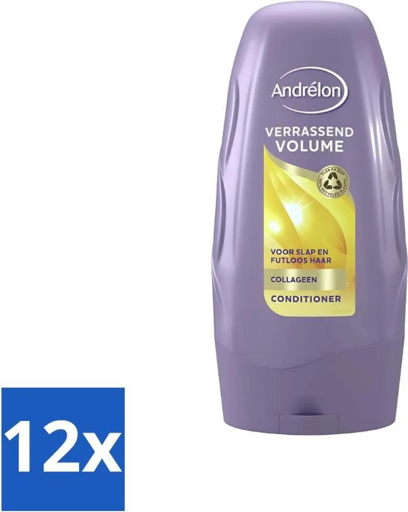 Lot après-shampooing volumateur Andrélon soin cheveux fins 12x250ml