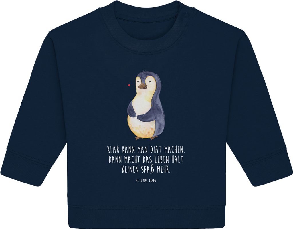 Mr. & Mrs. Panda Organic Baby Pullover Pinguin Diät 24. - 36. Monat - French Navy - Geschenk, Bullover, Motivation, Abnehmen, Gewicht