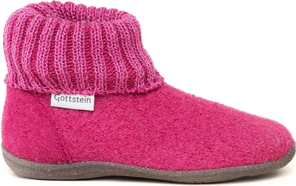 Gottstein Alpine Boot RU Hüttenschuh Hausschuh mit optimaler Passform, Wasserfeste Sohle, Weiches Strickbündchen