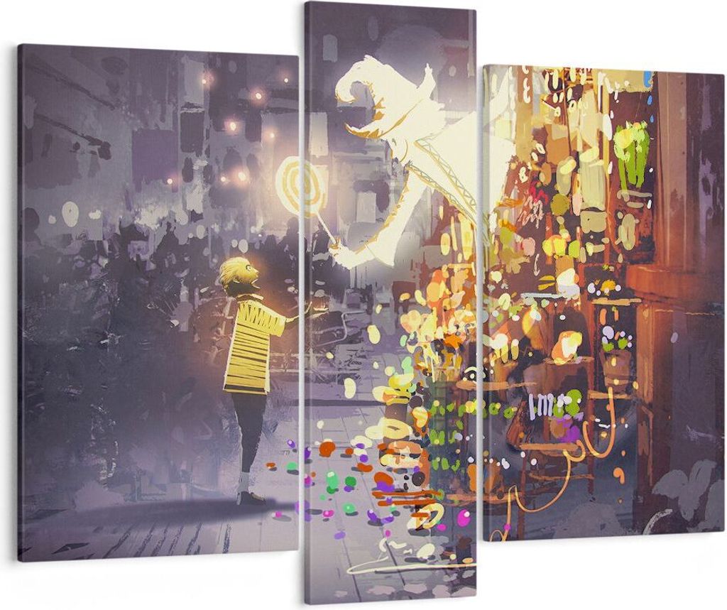 Bild auf Leinwand - Leinwandbild - Fantasie Märchen - 95x80cm - Wand Bild - Wanddeko - Wandbilder - Leinwanddruck - Bilder - Kunstdruck - Wanddeko...