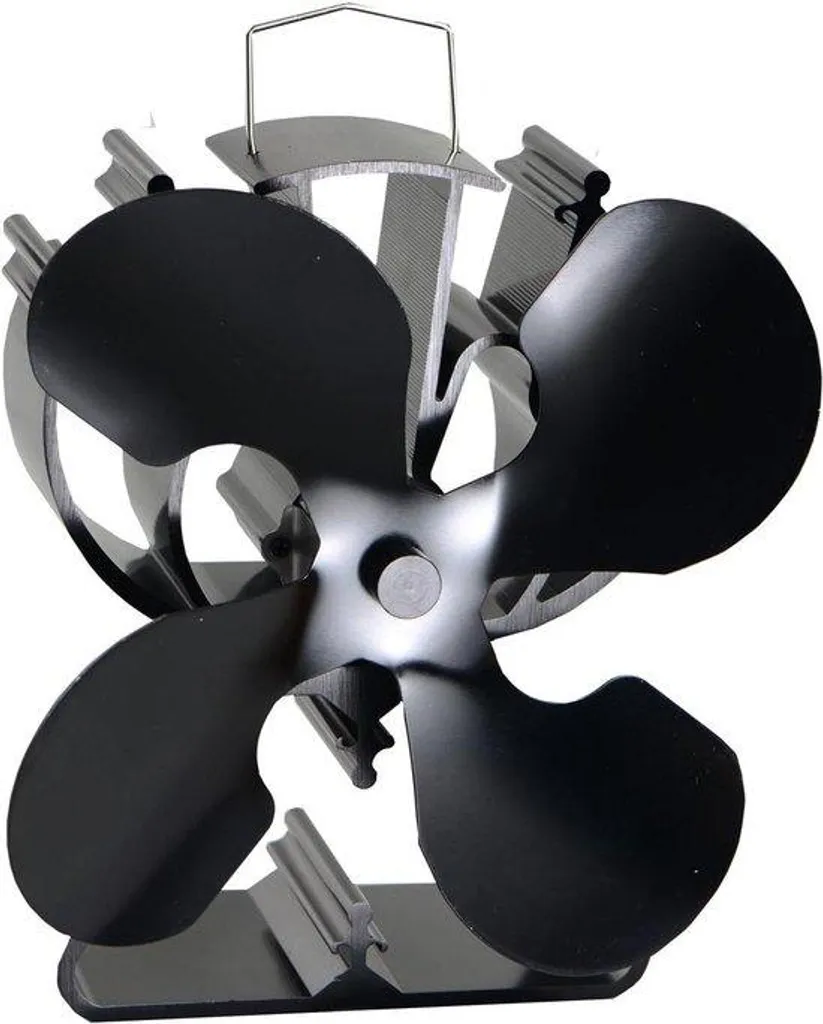 Ventilateur pour poêle à bois - Répartiteur de chaleur noir sans pile