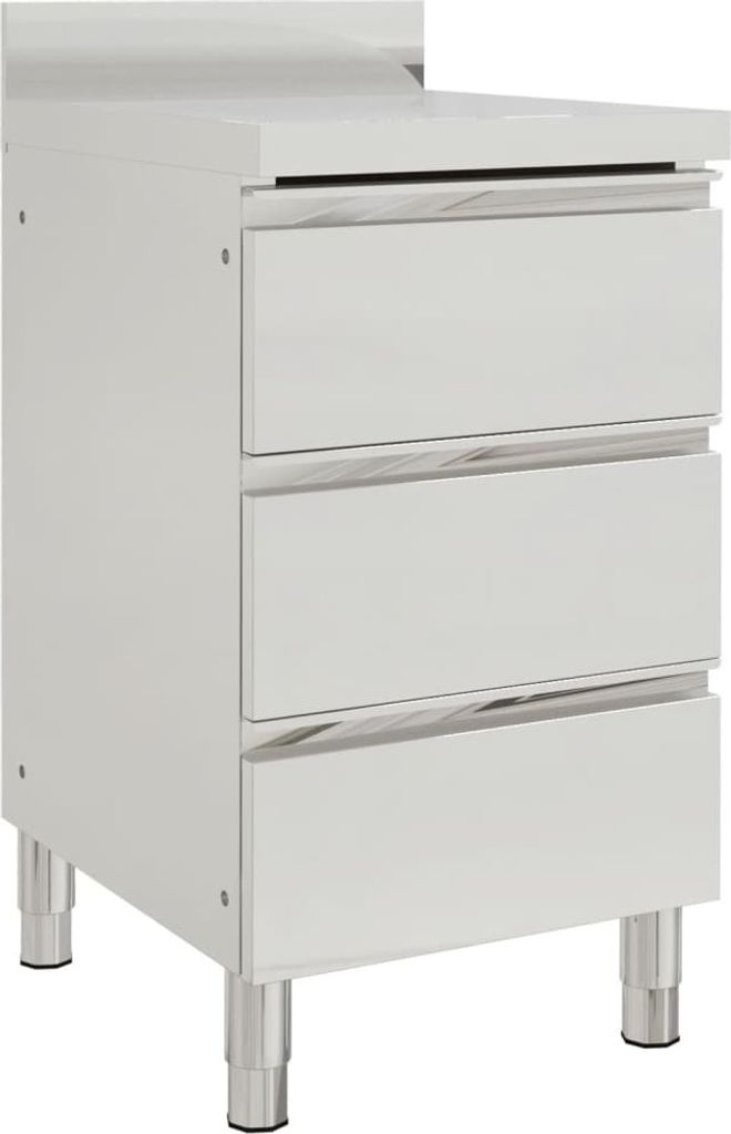 Gastro-Küchenschrank mit 3 Schubladen Edelstahl