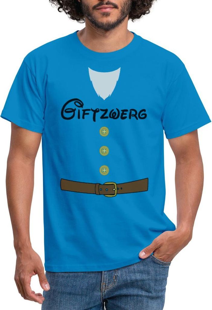 Spreadshirt Giftzwerg Sieben Zwerge Karneval-Kostüm für Erwachsene Männer T-Shirt, 4XL, Royalblau