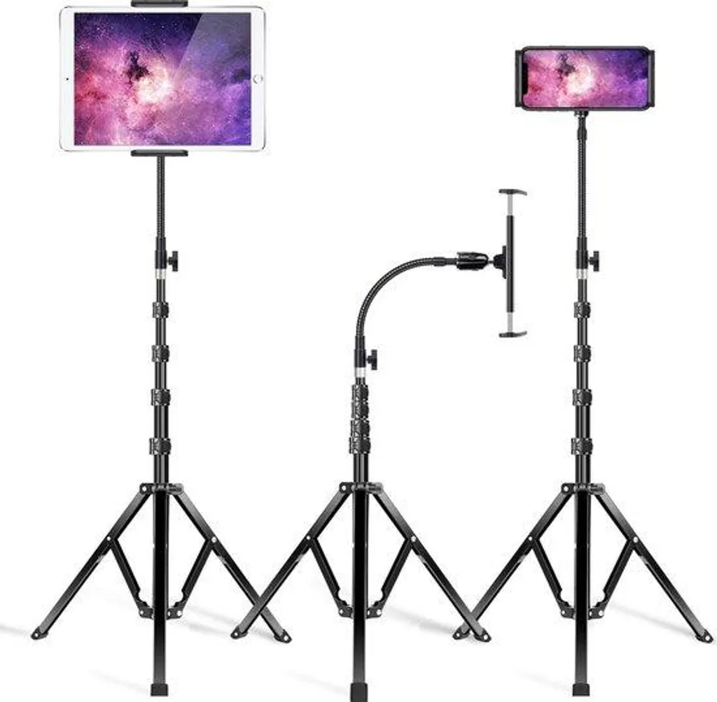 Support pour tablette réglable universel en aluminium noir multi-angle