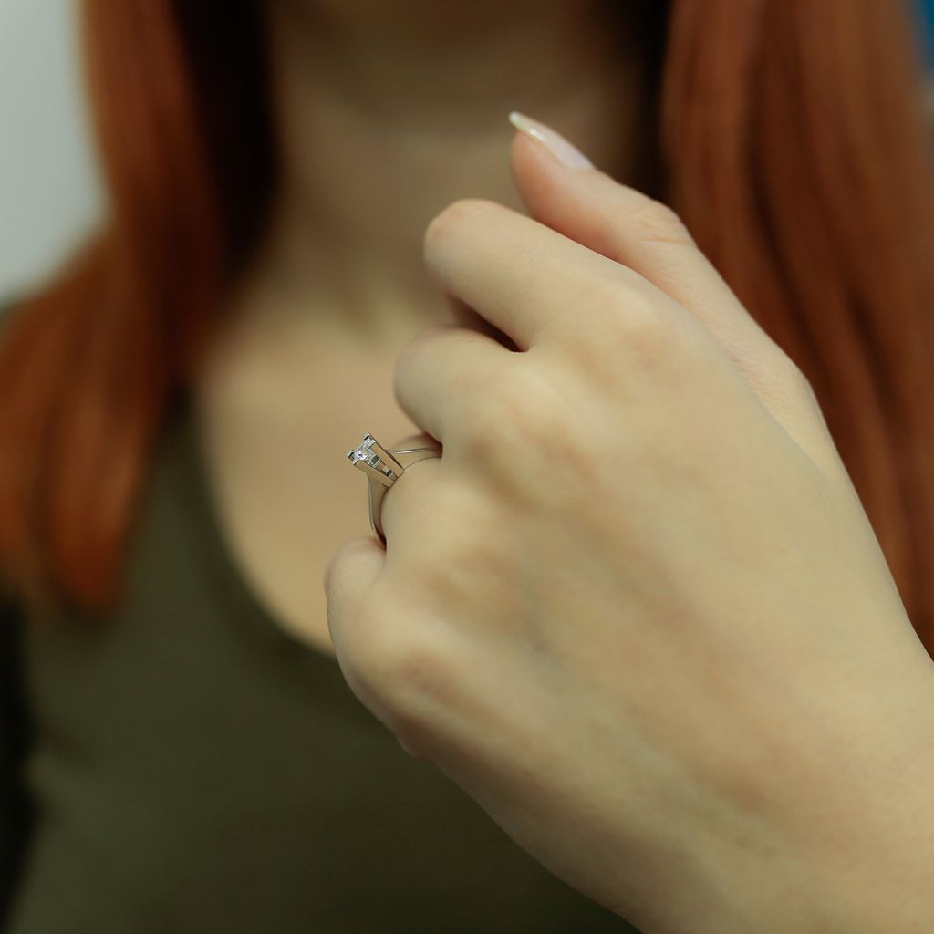 0,26 Carat Diamant Solitär Ring Meisterwerk 14 Karat Weißgold