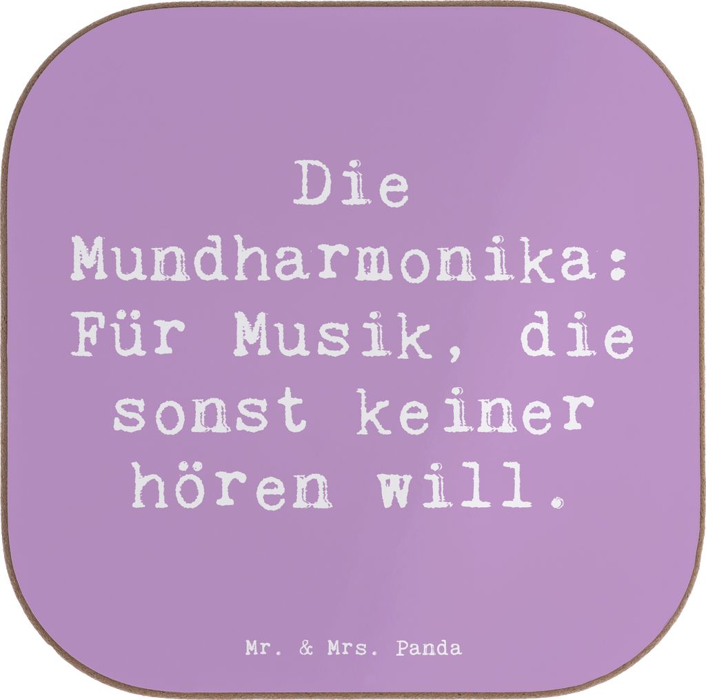 Mr. & Mrs. Panda Untersetzer Spruch Musik Mundharmonika - Lavendeltraum - Geschenk, gläseruntersetzer, Blues, Tasse, unterleger, Musikinstrument, ...