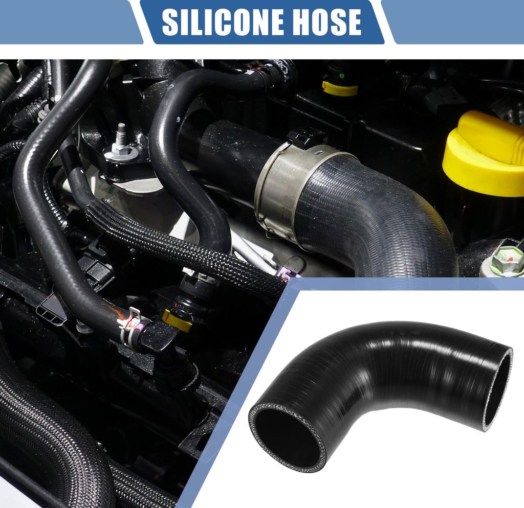1 Pièce Tuyau en Silicone Noir Universel pour Voiture, Image du produit 