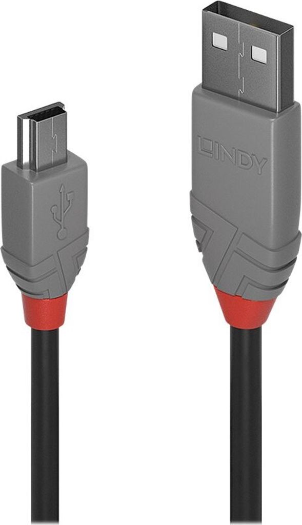 LINDY USB 2.0 Kabel Typ A/Mini-B Anthra Line M/M 3m