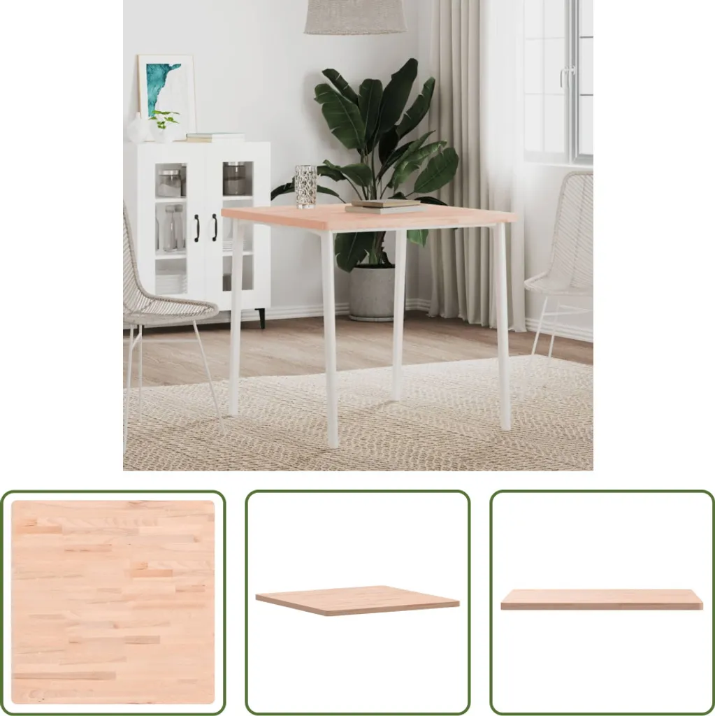 Top Tavolo Faggio Massiccio 70x70x2,5 cm - Design e Durabilità