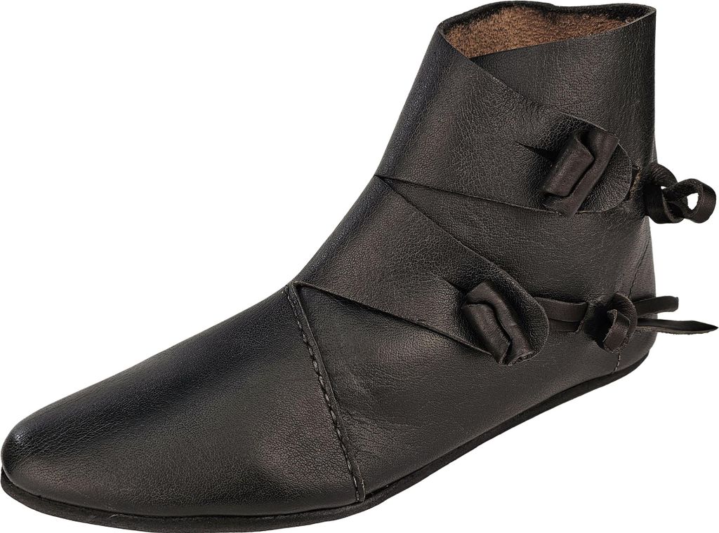 Wikinger Schuhe Typ Jorvik mit einfach genagelter Sohle Schwarz 36