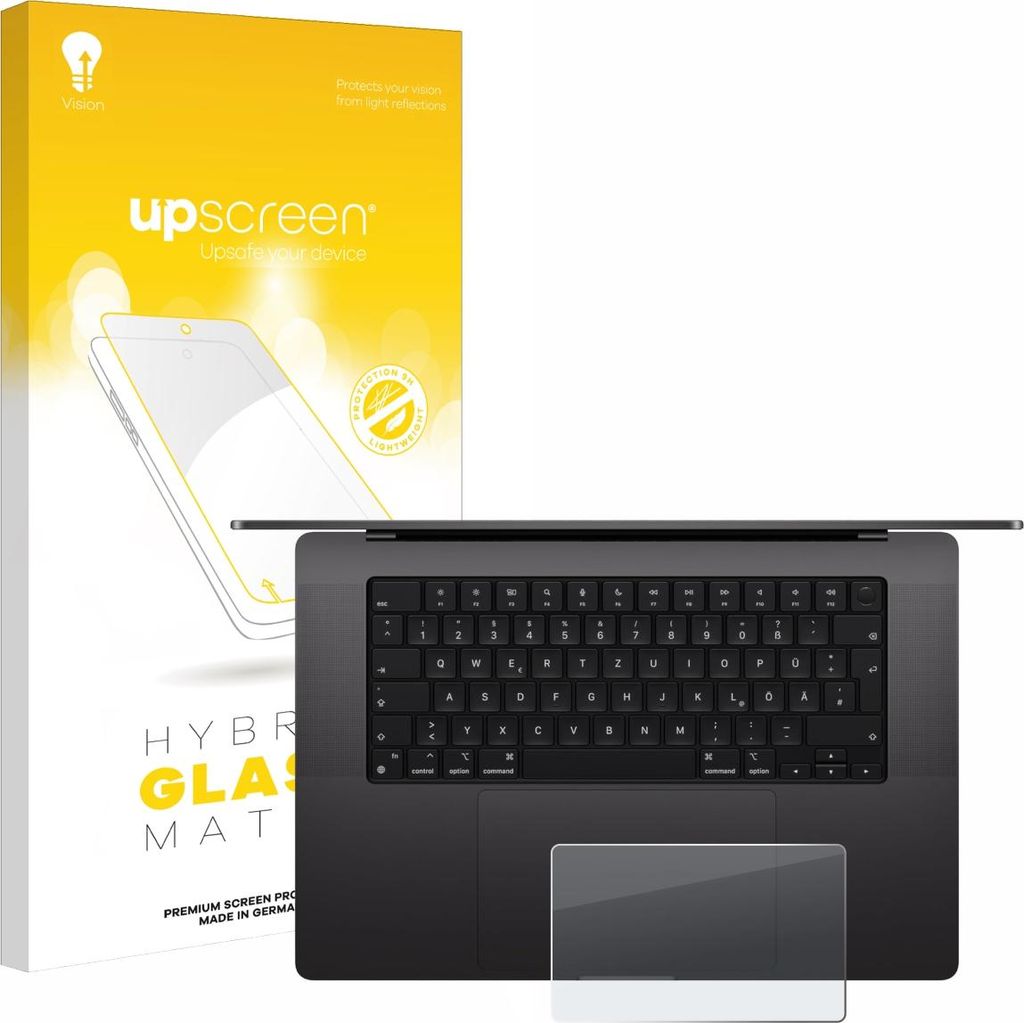 upscreen Entspiegelungs Schutzglas für Apple MacBook Pro 16" 2024 M4 (NUR Touch Trackpad) Schutzfolie Panzer Folie Glas Display Schutz matt