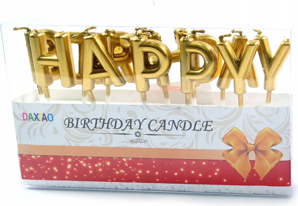 Happy Birthday Tortenkerzen Set - Edle Geburtstagskuchen Deko Kerzen Schriftzug