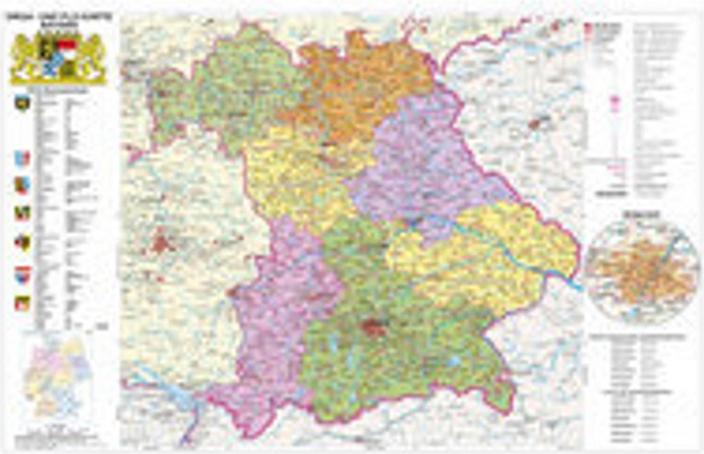Bayern politisch mit Postleitzahlen