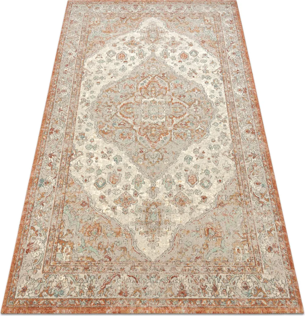 Tapis ornemental SOHO en laine naturelle terre cuite OSTA 67x130cm