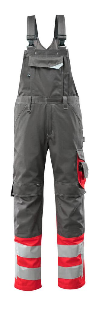 Mascot-15669-860 Sunderland Latzhose Safe Supreme Gr. 90C56 dunkelanthrazit/hi-vis rot