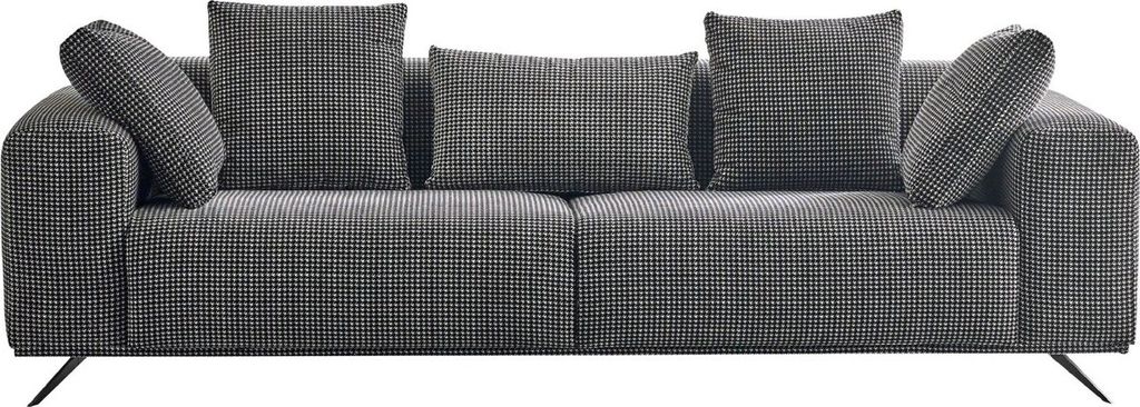 Casa Padrino Luxus Sofa Schwarz / Weiß 253 x 96 x H. 87 cm - Wohnzimmer Sofa - Hotel Sofa - Wohnzimmer Möbel - Wohnzimmer Einrichtung - Hotel Mö...