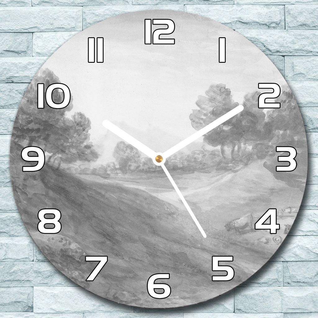 Wanduhr aus Glas Rund fi 30 Landschaft Vintage Quarz Deko Schlafzimmer Büro