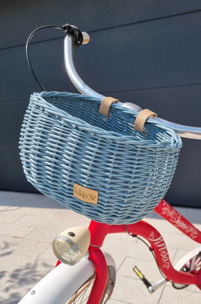 Panier vélo enfant bleu marine WikliBOX : fixation stable et osier